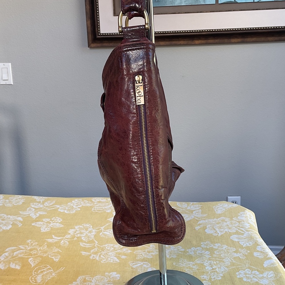 Kooba Deep Burgundy Leather Shoulder Bag - Picture 4 of 10